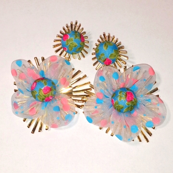 GORGEOUS FLORAL STATEMENT EARRINGS - Picture 2 of 4